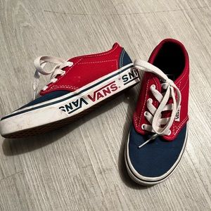 Red white and blue Vans